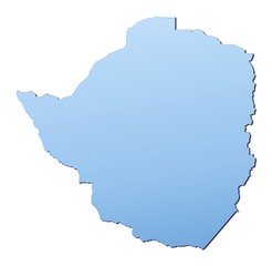 Zimbabwe map filled with light blue gradient