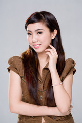 Fototapeta premium smiling woman thinking