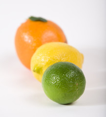 lime, orange, lemon