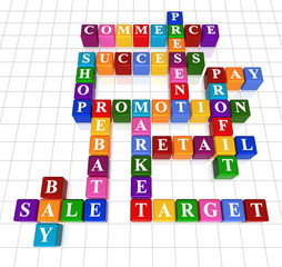 crossword 9 - sale, commerce, promotion; profit, retail, success