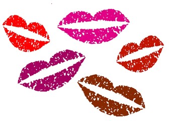 kussmund in vielen farben