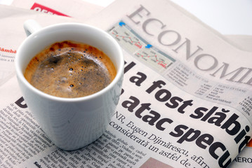 morning newspaper coffee