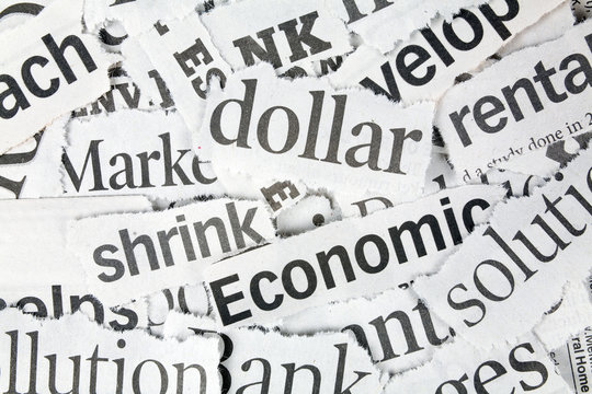Newspaper Headlines close up for background