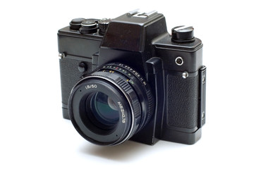 Soviet SLR film camera isolated