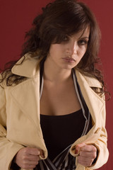 Naklejka premium Fashion shot a young pretty brunette woman