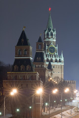 Russia. Moscow, red square, wall and tower.