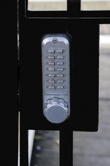 A keypad with numbers for secure entry.
