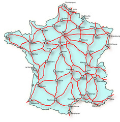 carte route france