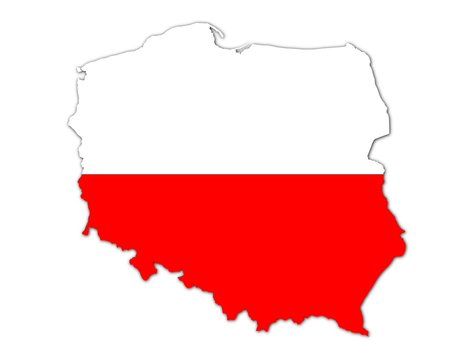 Fototapeta white and red map of poland on white background