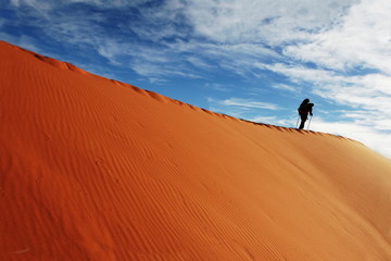 Fototapeta na wymiar Hike in desert