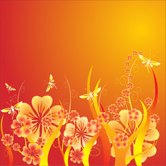 Spring time flowers decoration. Vector illustration