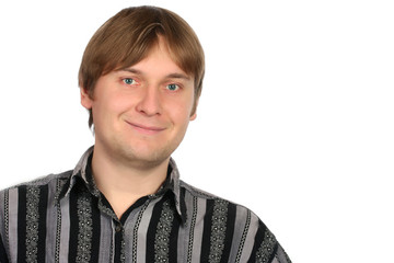 The man. White isolated.