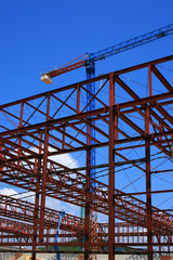 Fototapeta na wymiar New building structure and crane