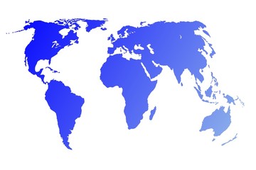 Fototapeta na wymiar blue gradient world map