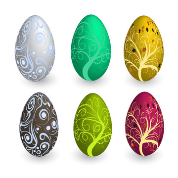 lots of colorful vector easter eggs