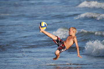 soccer player volley 