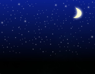 Obraz na płótnie Canvas Stars and moon.