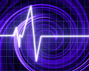 Heart beat on clinic monitor