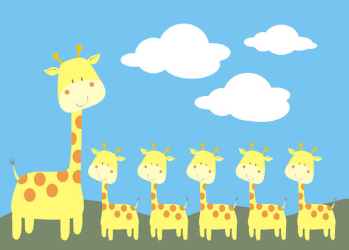 familia de jirafas