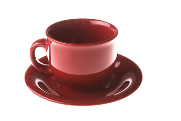 cup and saucer isolated on the white