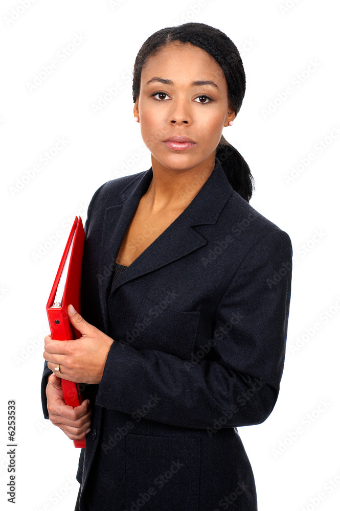 Sticker successful business woman. isolated over white background.