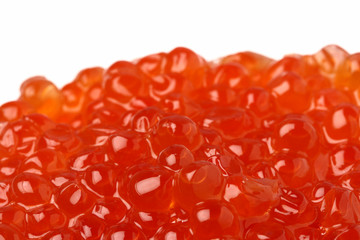 delicious red caviar close-up, soft focus