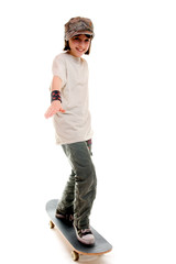 Naklejka premium Girl on a skateboard