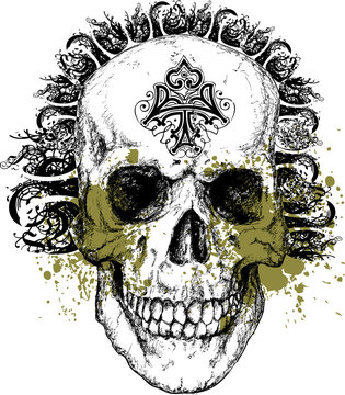 Voodo skull illustration