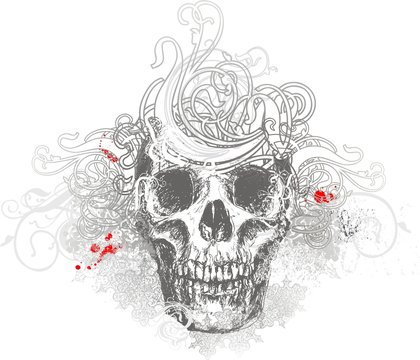 Wicked skull illustration