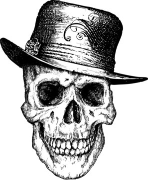 Pimp skull illustration