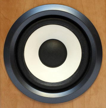 round bass sound speaker close-up