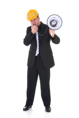 Handsome young successful businessman, construction