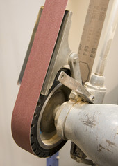 Detail of a workbench grinding machine for wood or metal