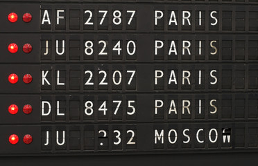 Airport departures and arrivals. Paris concept