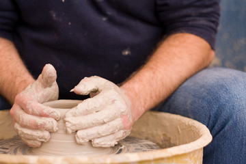 hands of working man