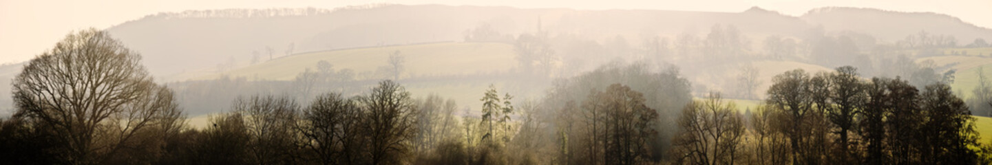 A view over countryside and hills