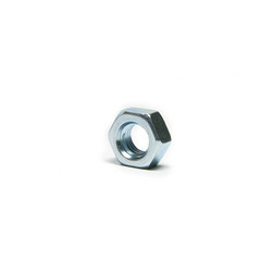 One screw nut, isolated, close up, steel