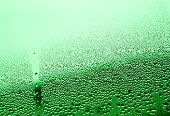 Green water drop background surface texture