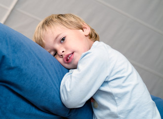 a boy portrait with a funny expression