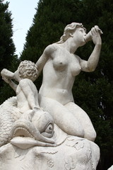 Fototapeta na wymiar Topless Mermaid Statue