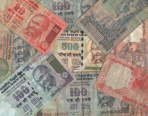 Indian currency collage