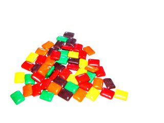 Isolated Colored Chewing Gum on a White Background