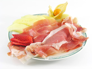 Jambon cru et melon