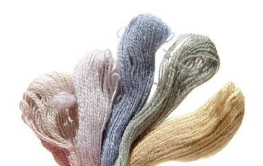 wool emroidery threads in harmonising pastel colors