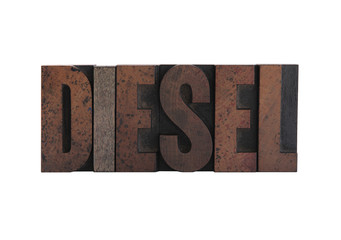 diesel in letterpress wood type 