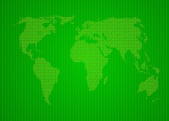 green digital map of world
