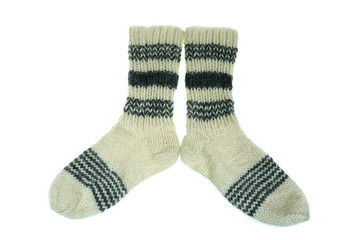 Woolen, traditional, warm socks made by Polish highlanders
