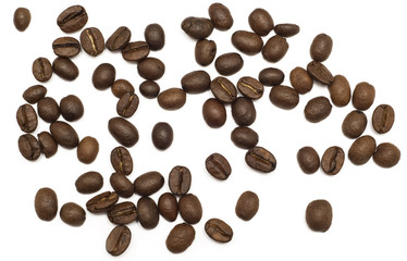 Naklejka premium coffee beans isolated over white background