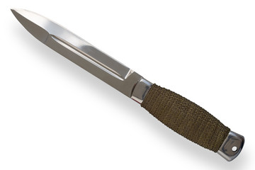 Knife similar to a dagger, isolated on white.
