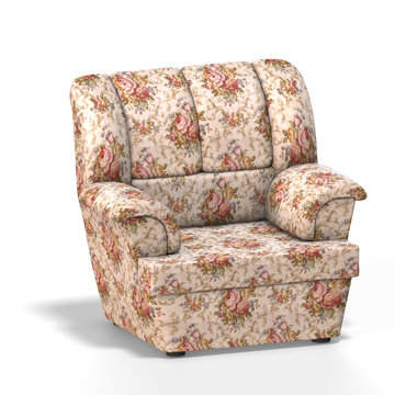 comfortable arm chair (single) with Clipping Path